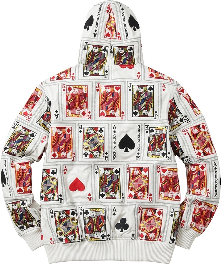 Court Cards Hooded Leather Jacket view 4